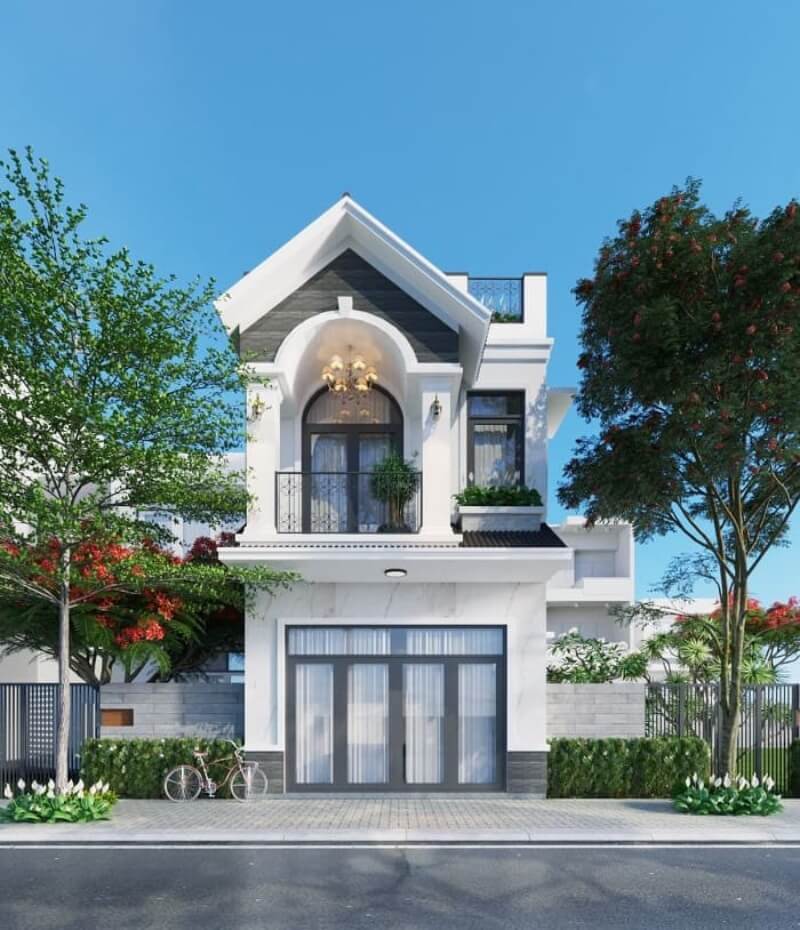 mẫu nhà phố 2 tầng mặt tiền 5m Pendecor