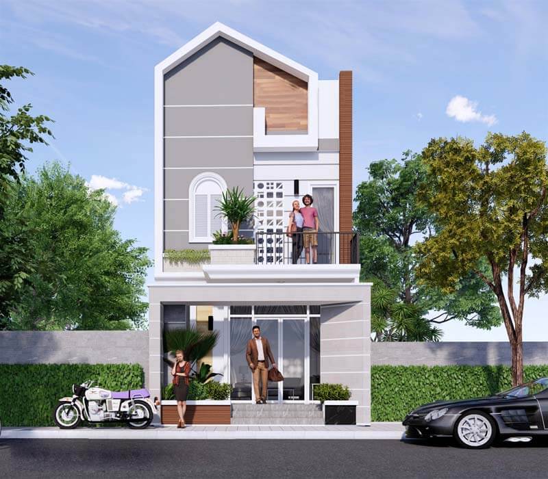 mẫu nhà ống 2 tầng mặt tiền 4m Pendecor