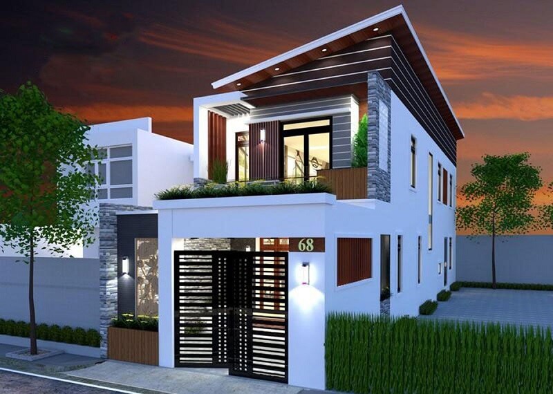 mẫu nhà 2 tầng mặt phố đẹp Pendecor