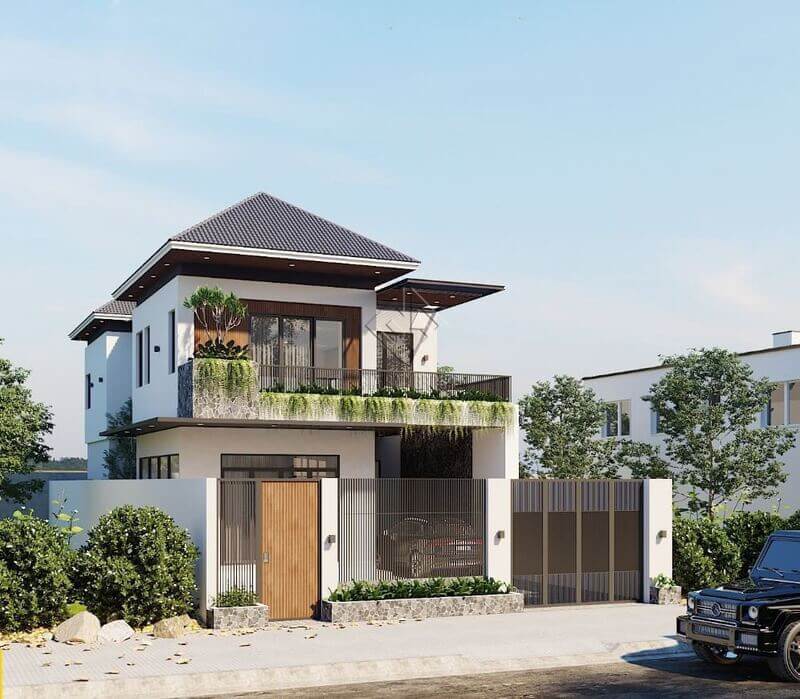 mẫu nhà mặt tiền 5m 2 tầng Pendecor