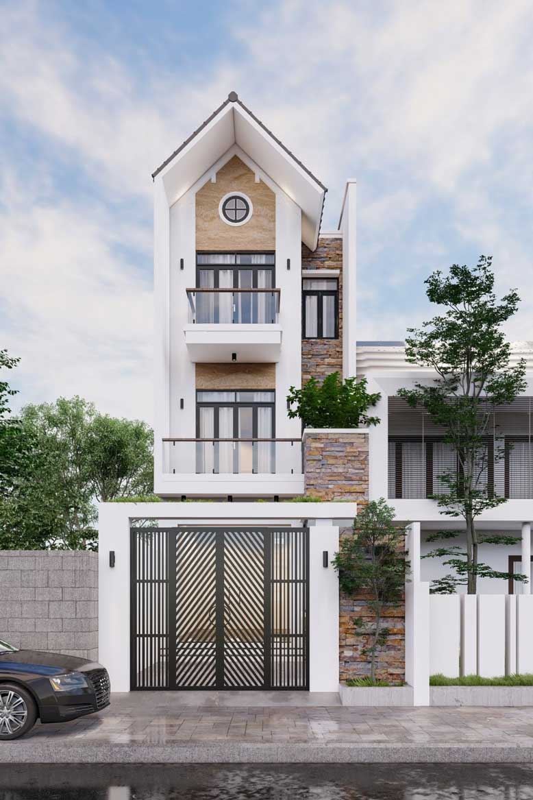 mẫu mặt tiền nhà 3 tầng đẹp Pendecor