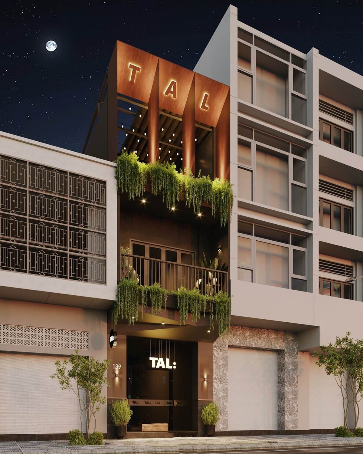 mẫu mặt tiền nhà phố 3 tầng đẹp Pendecor