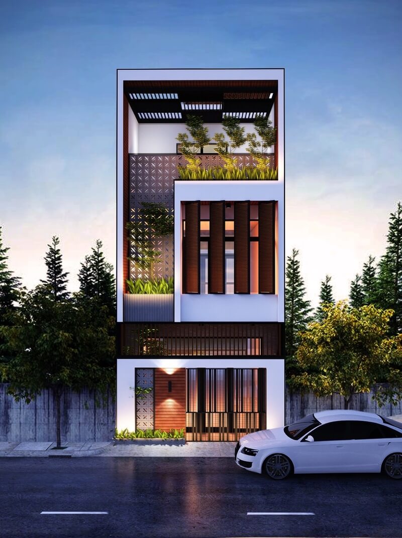 mẫu nhà 3 tầng mặt tiền 6m
