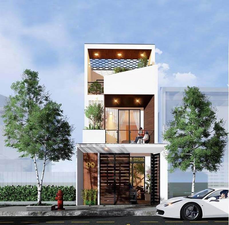 mặt tiền nhà phố 7m 2 tầng