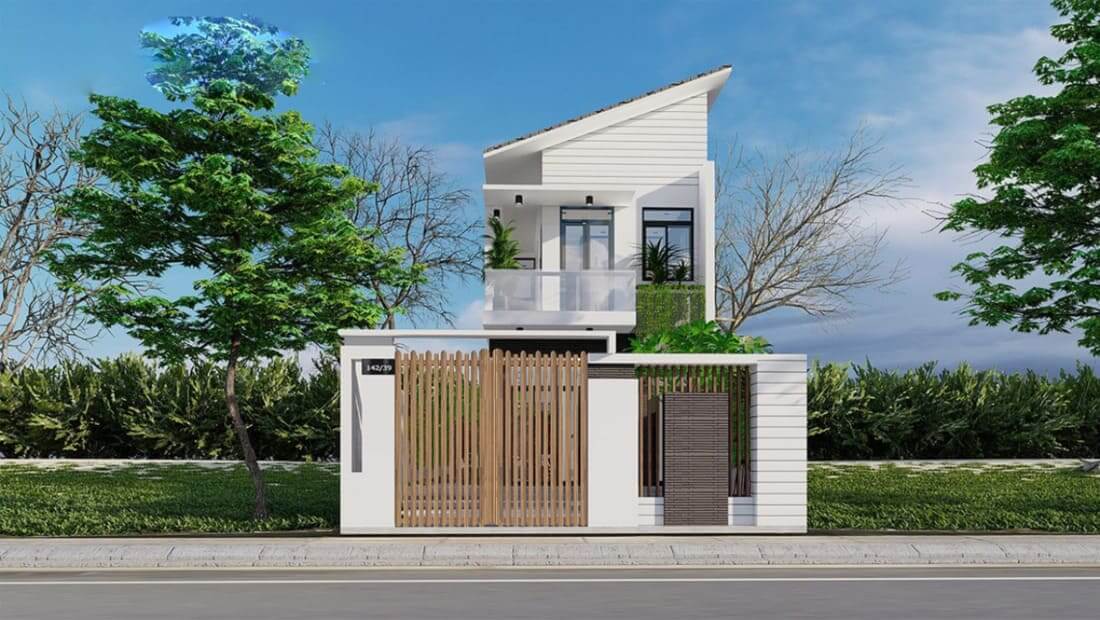 mẫu nhà phố 2 tầng mặt tiền 7m Pendecor