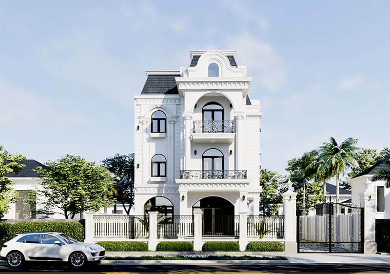 nhà ống tân cổ điển 2 mặt tiền