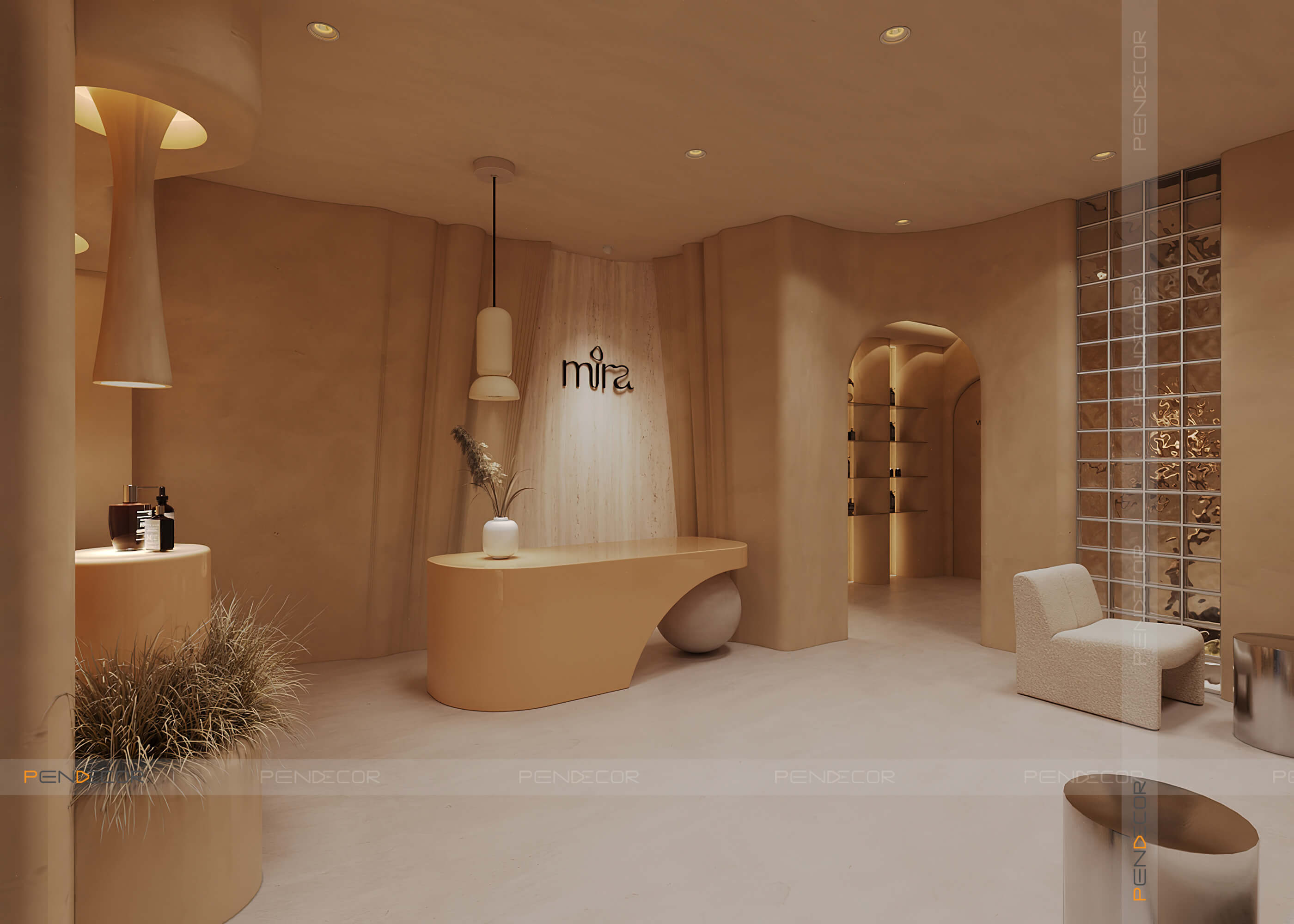spa mini thiết kế spa nhỏ xinh Pendecor