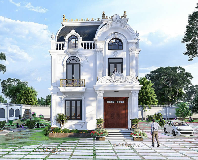 mẫu nhà mặt tiền 6m tân cổ điển Pendecor