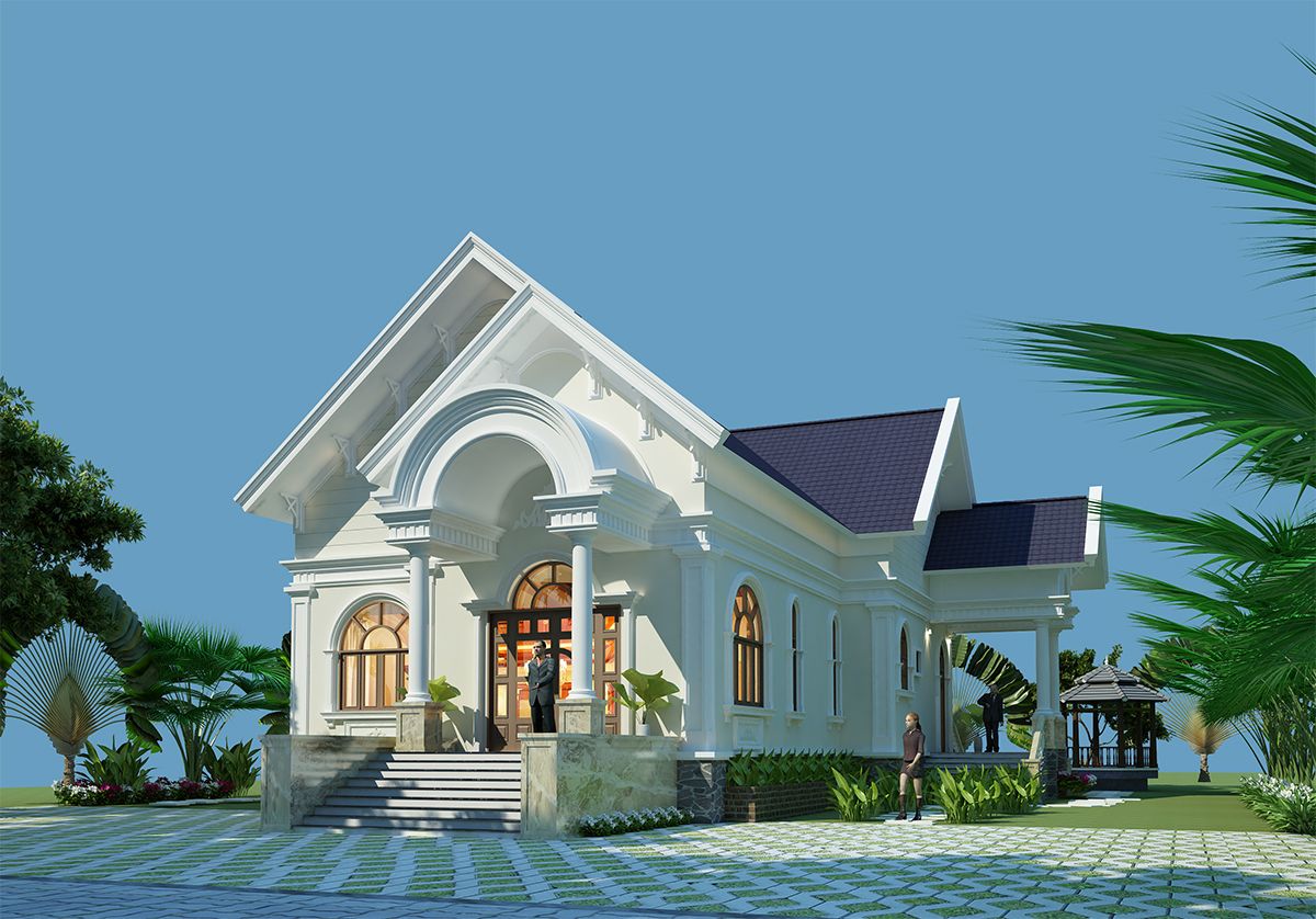 mẫu mặt tiền nhà 1 trệt 1 lầu đẹp Pendecor