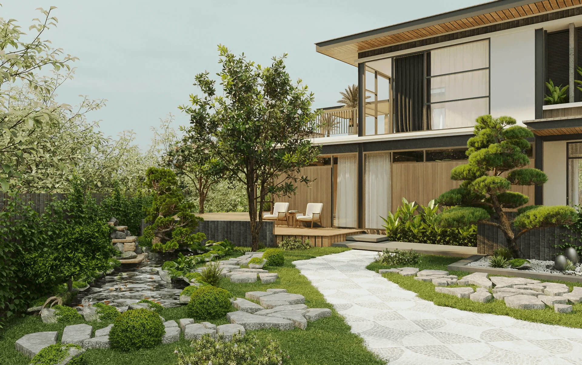 mẫu mặt tiền nhà vuông đẹp Pendecor
