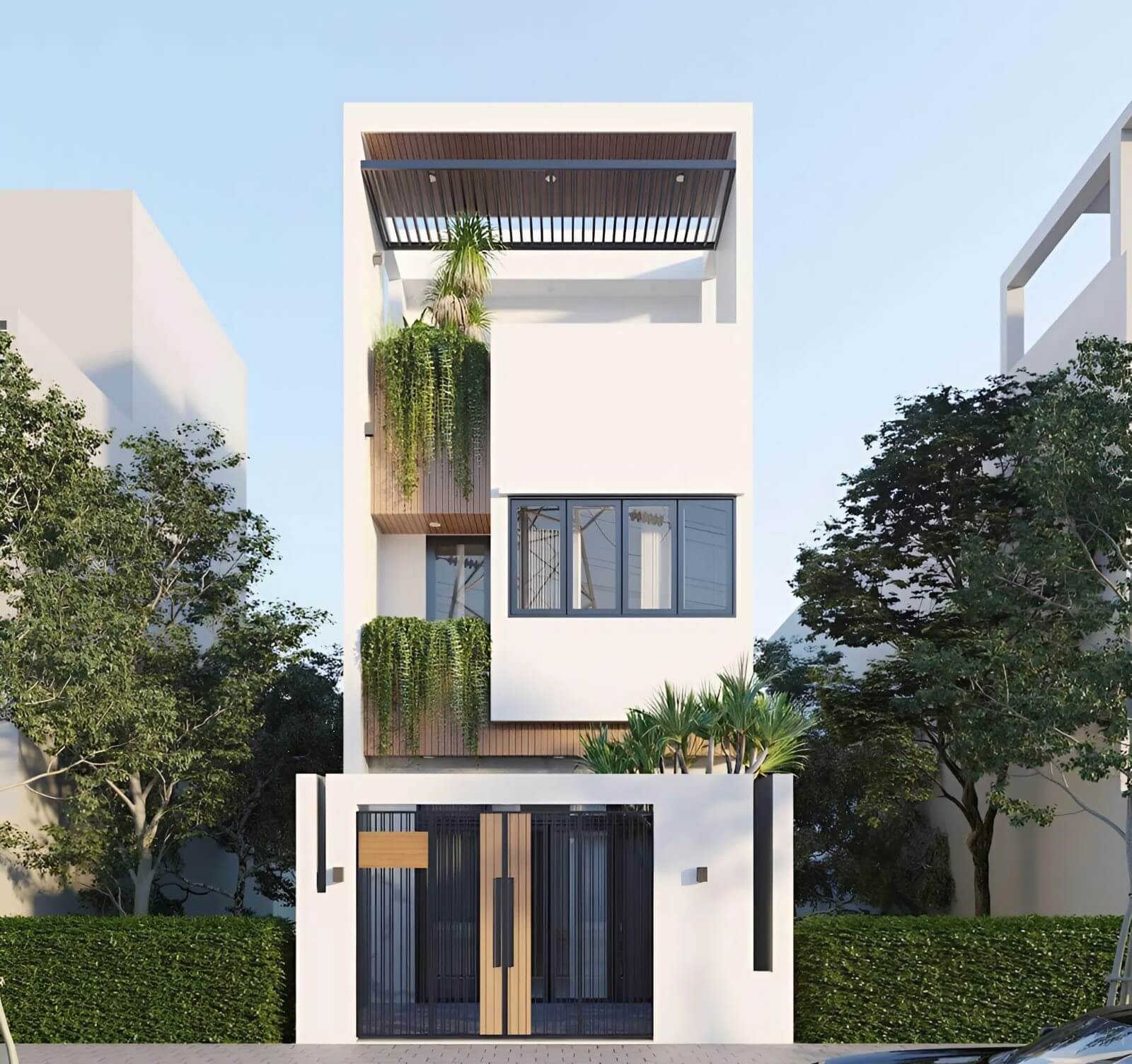 thiết kế nhà góc 2 mặt tiền kinh doanh Pendecor