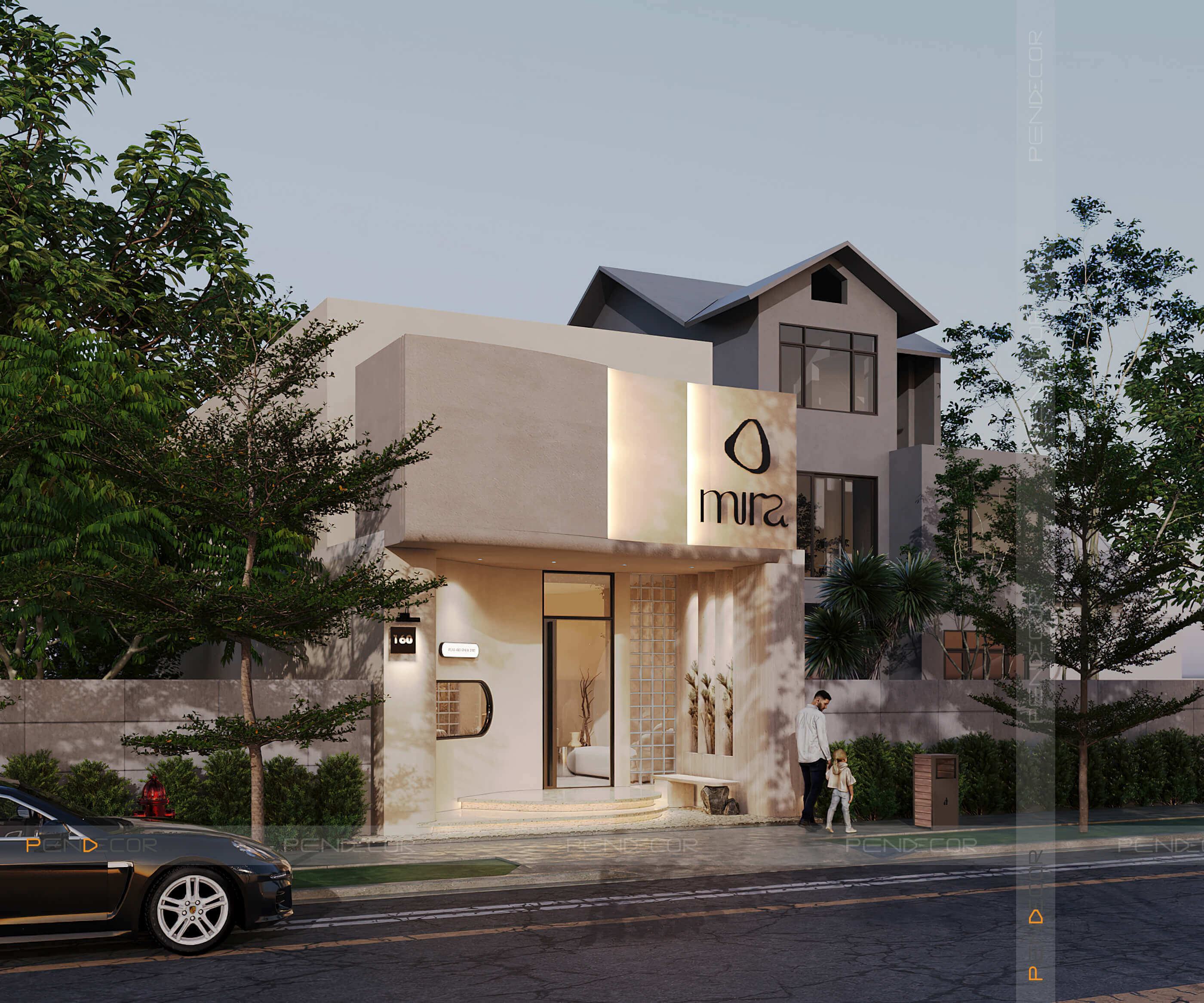 thiết kế mặt tiền nhà phố hướng tây