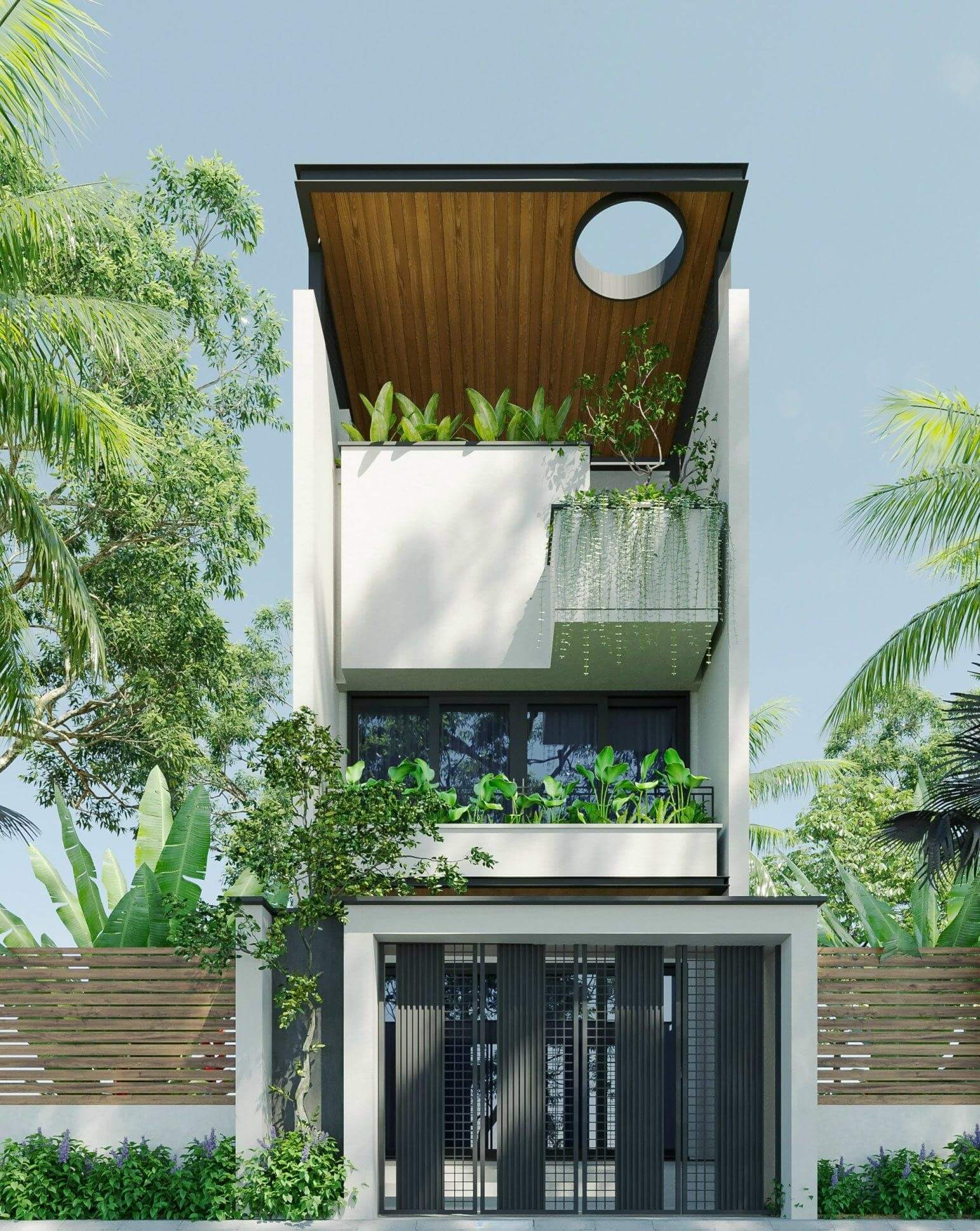 mặt tiền nhà ống hướng tây Pendecor