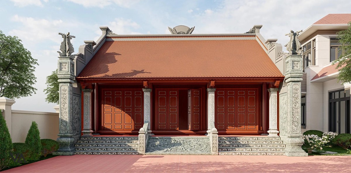 mẫu nhà mặt tiền 8m mái thái Pendecor