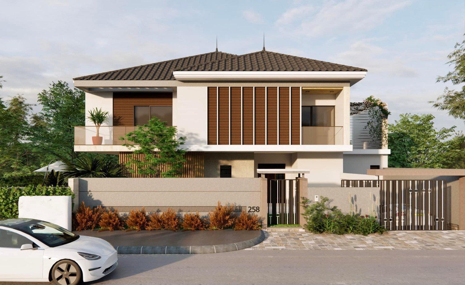 mặt tiền nhà mái nhật đẹp
