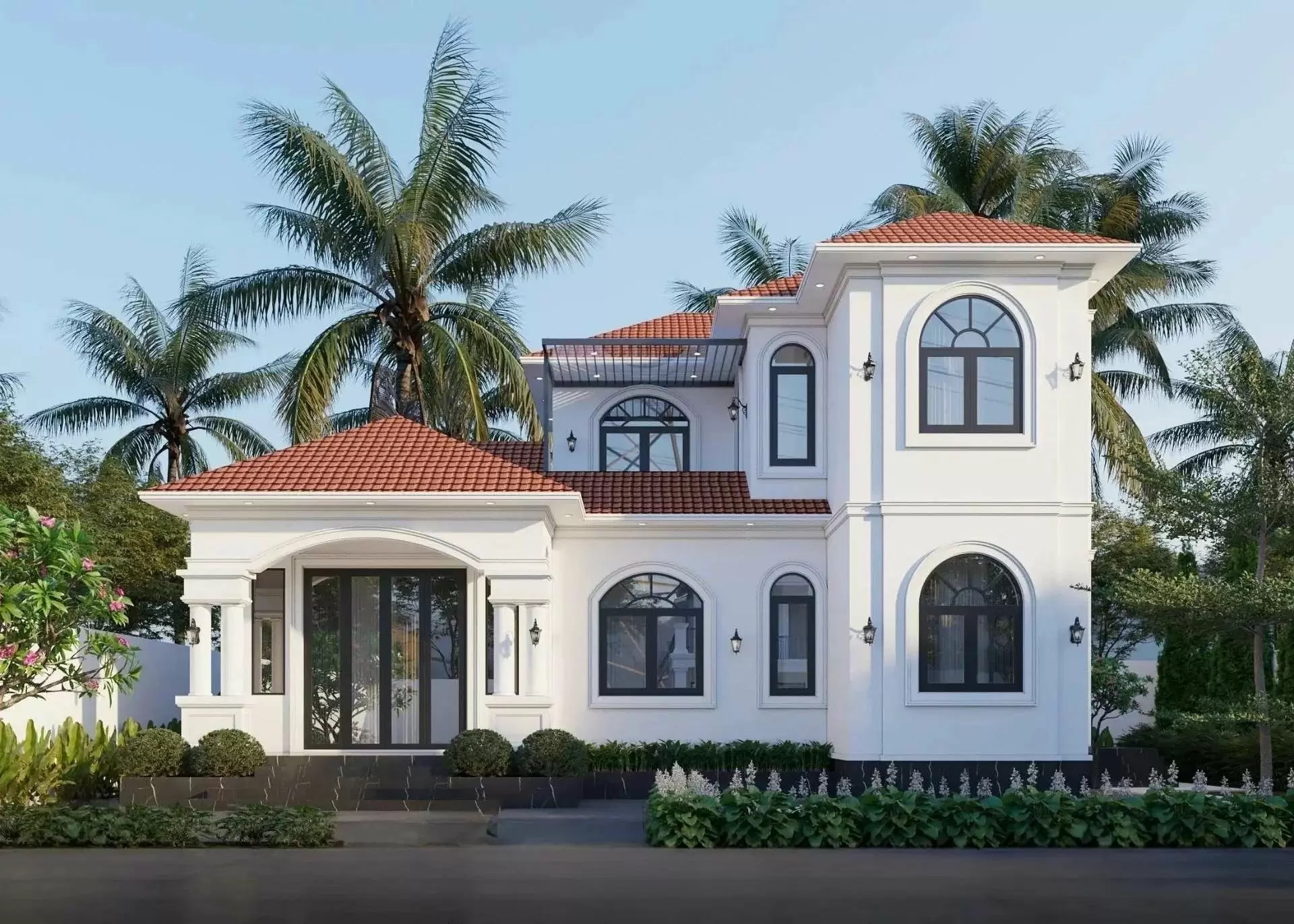 mẫu nhà mái nhật 2 tầng 2 mặt tiền Pendecor