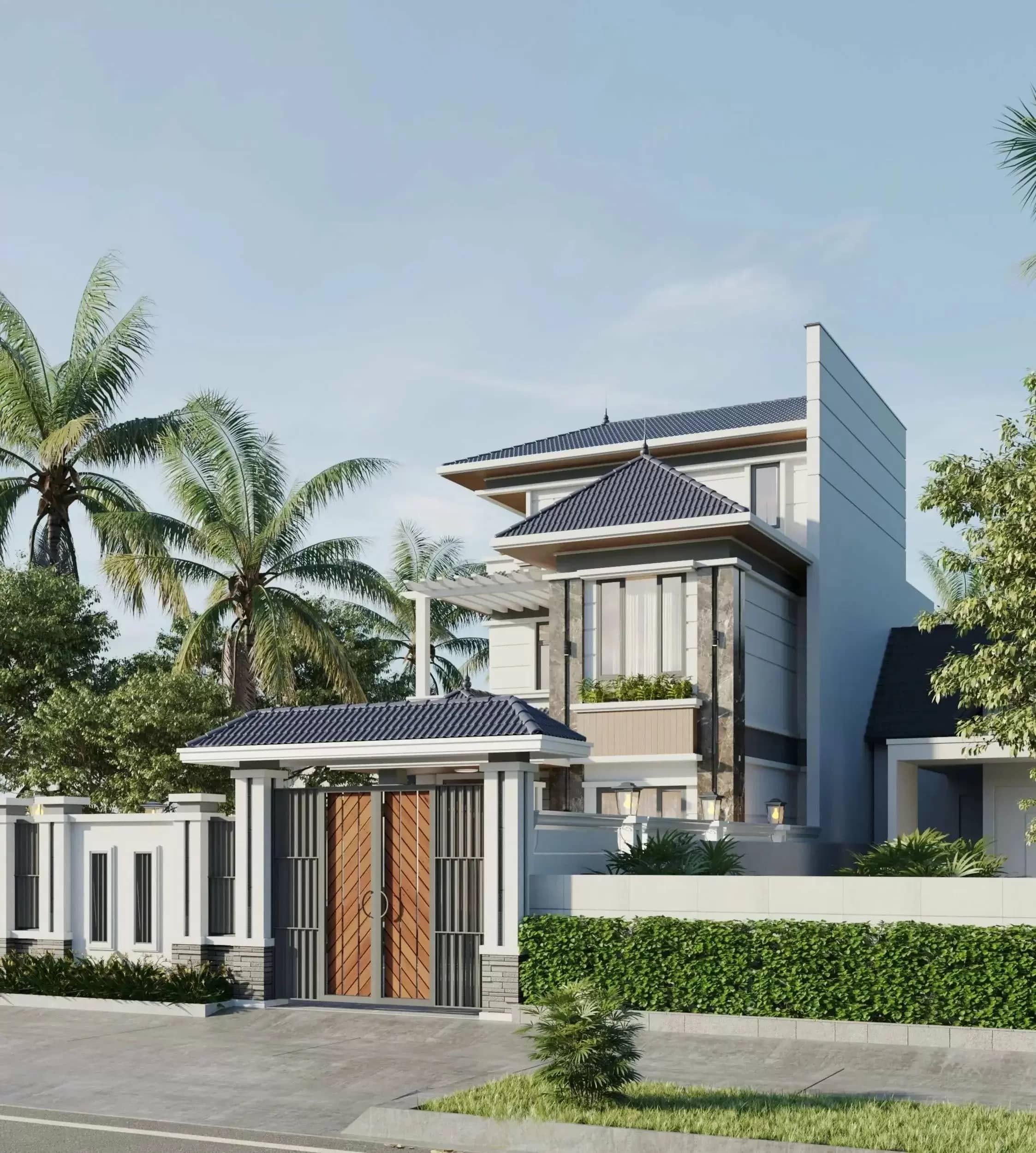 nhà cấp 4 mái nhật 2 mặt tiền Pendecor