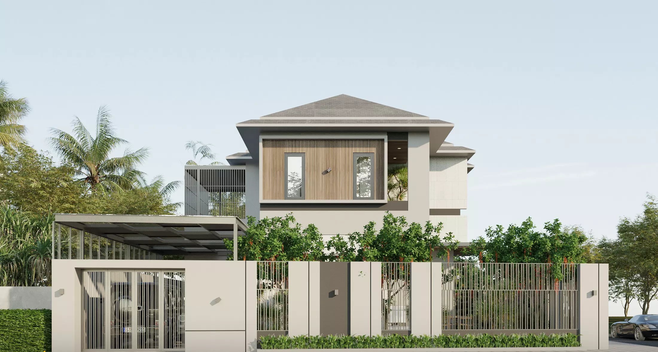 mẫu mặt tiền nhà cấp 4 mái thái Pendecor