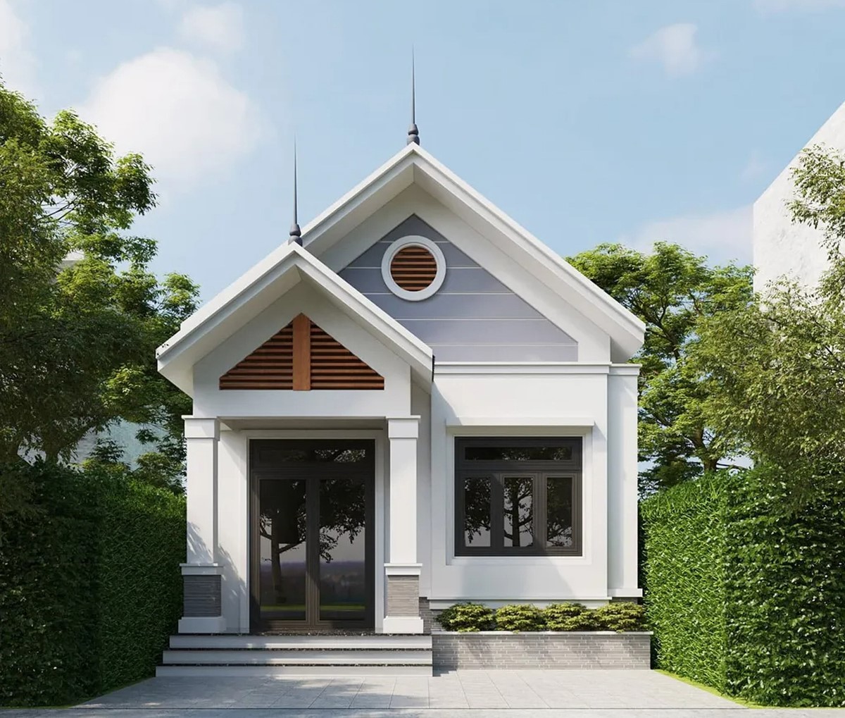 mẫu nhà 2 tầng mái thái mặt tiền 6m Pendecor