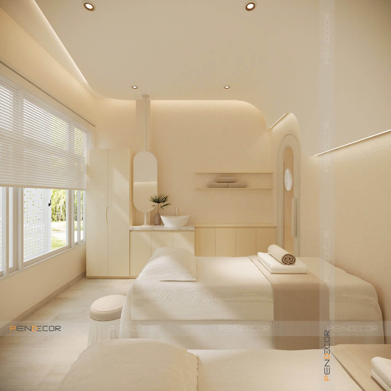 thiết kế spa mini nhỏ đẹp Pendecor
