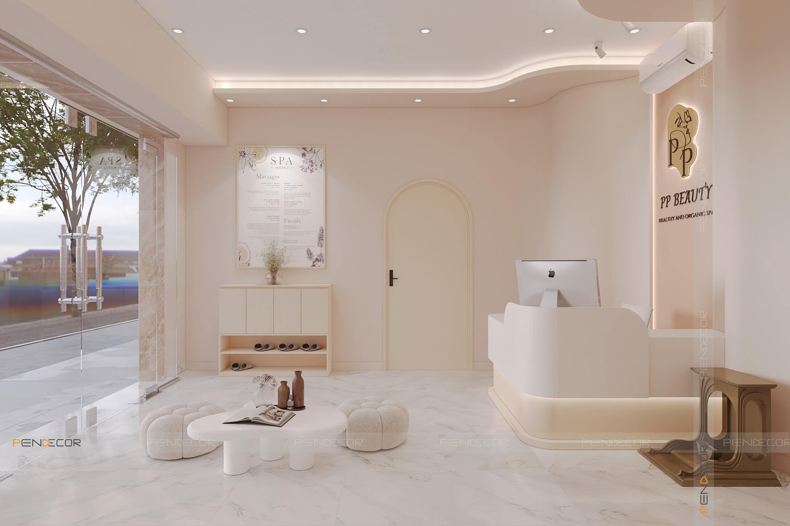 mẫu quầy lễ tân spa đẹp