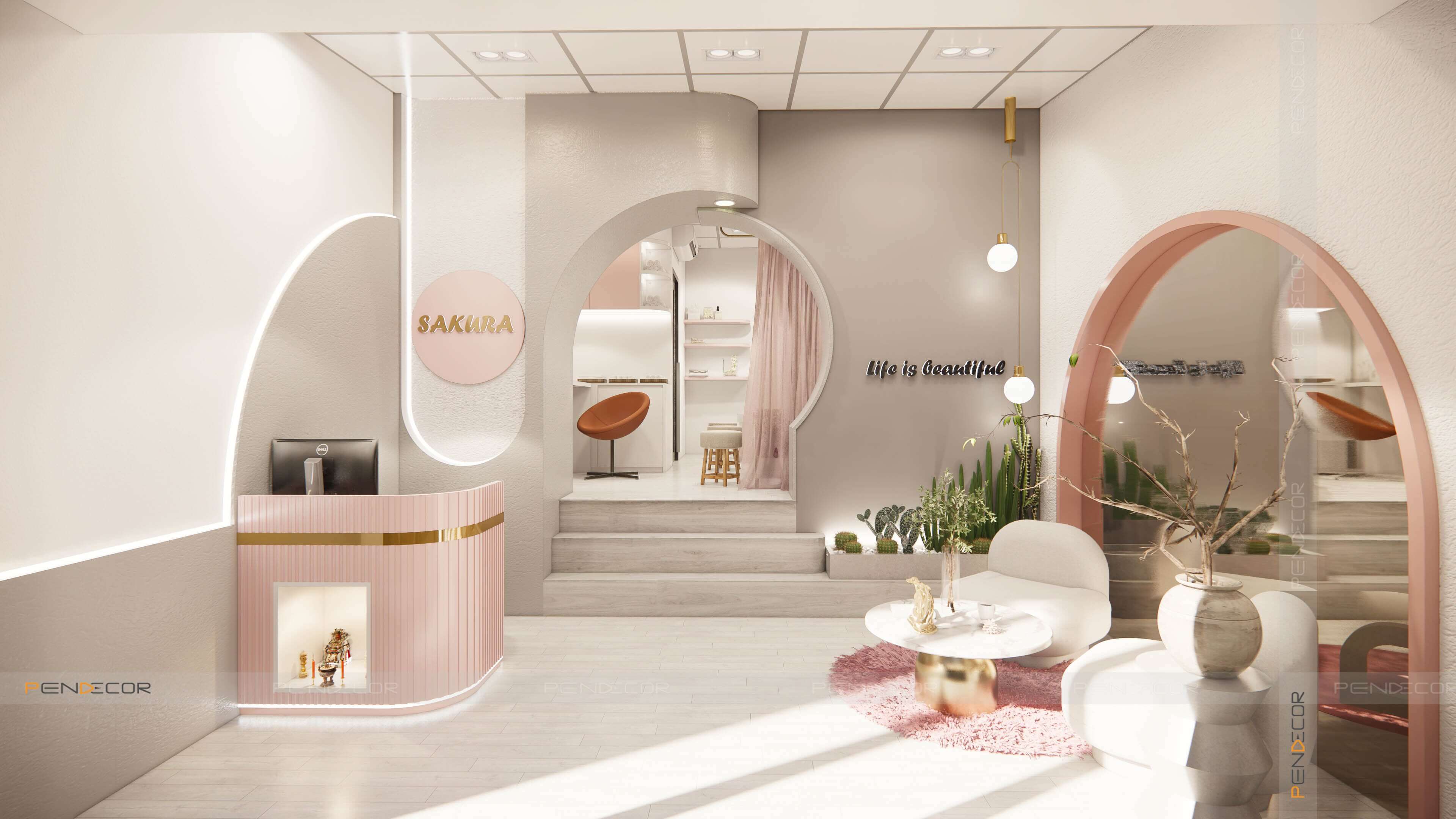 spa mini thiết kế spa nhỏ xinh Pendecor