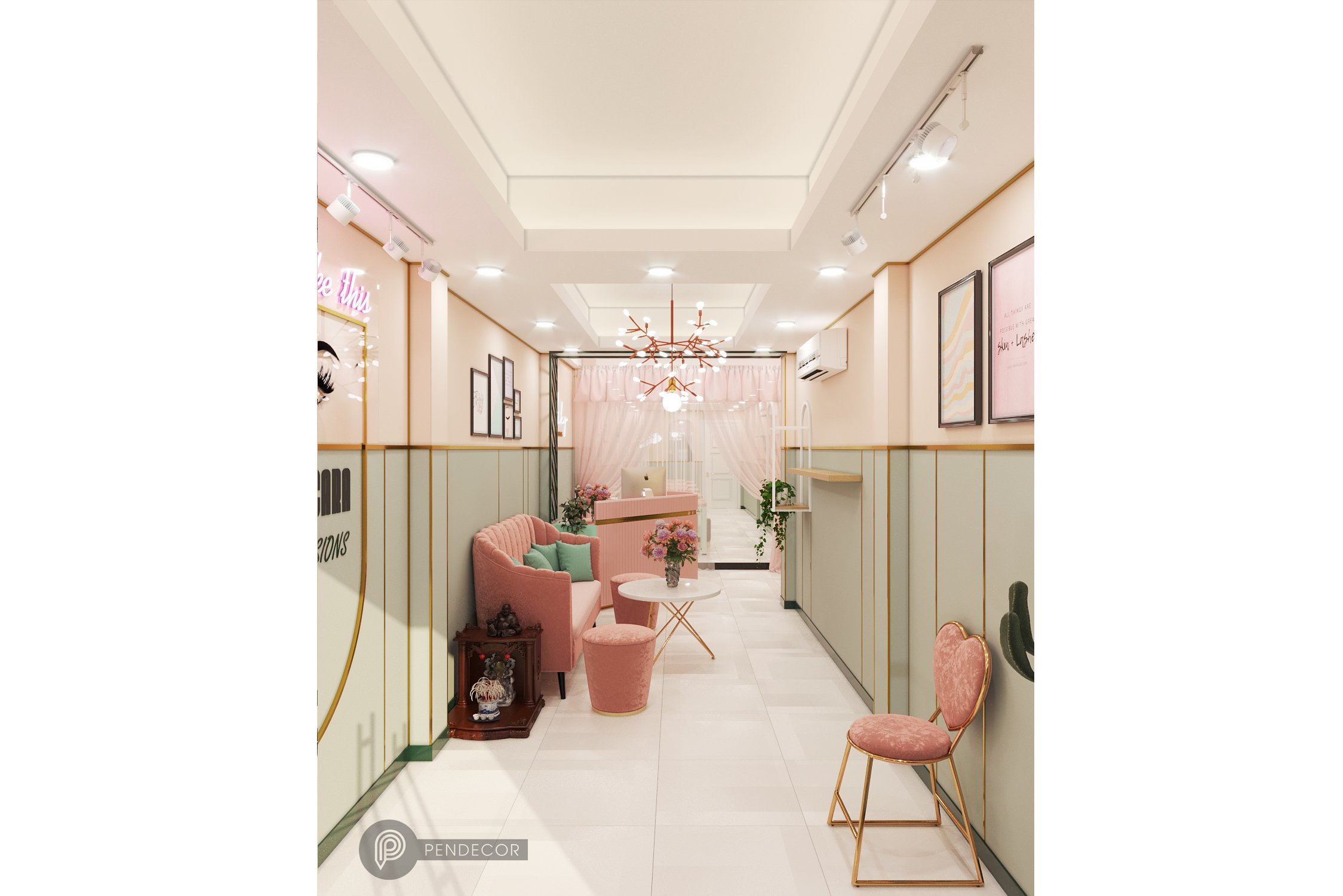 thiết kế spa nhà ống Pendecor