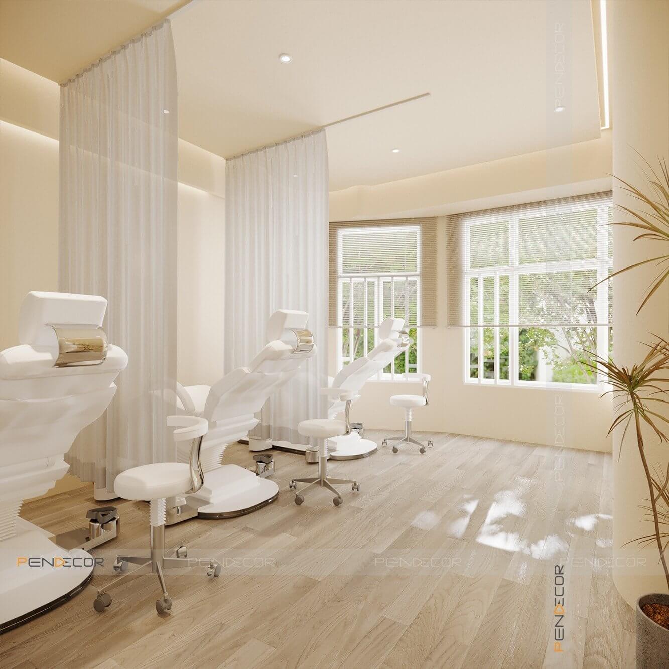 thiết kế phòng phun xăm thẩm mỹ Pendecor