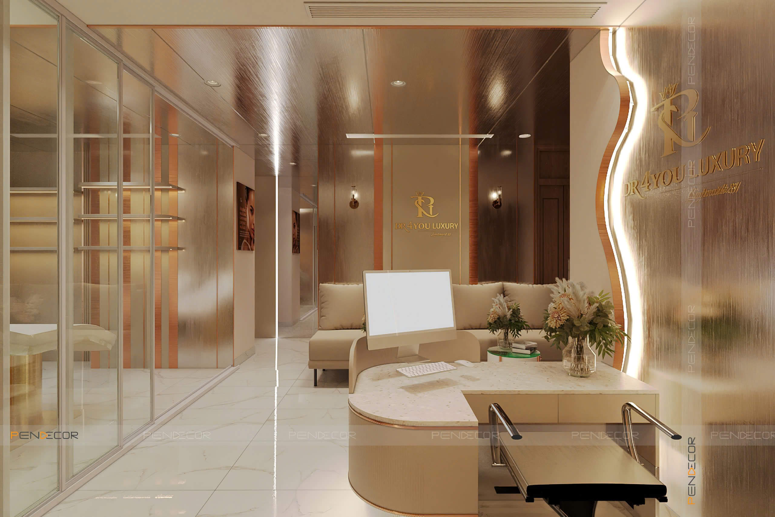 thiết kế phòng xăm nhỏ Pendecor