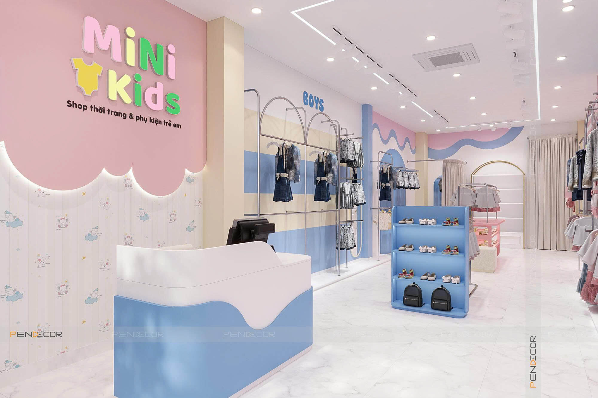 Thiết Kế Shop Mẹ và Bé Mini Kids