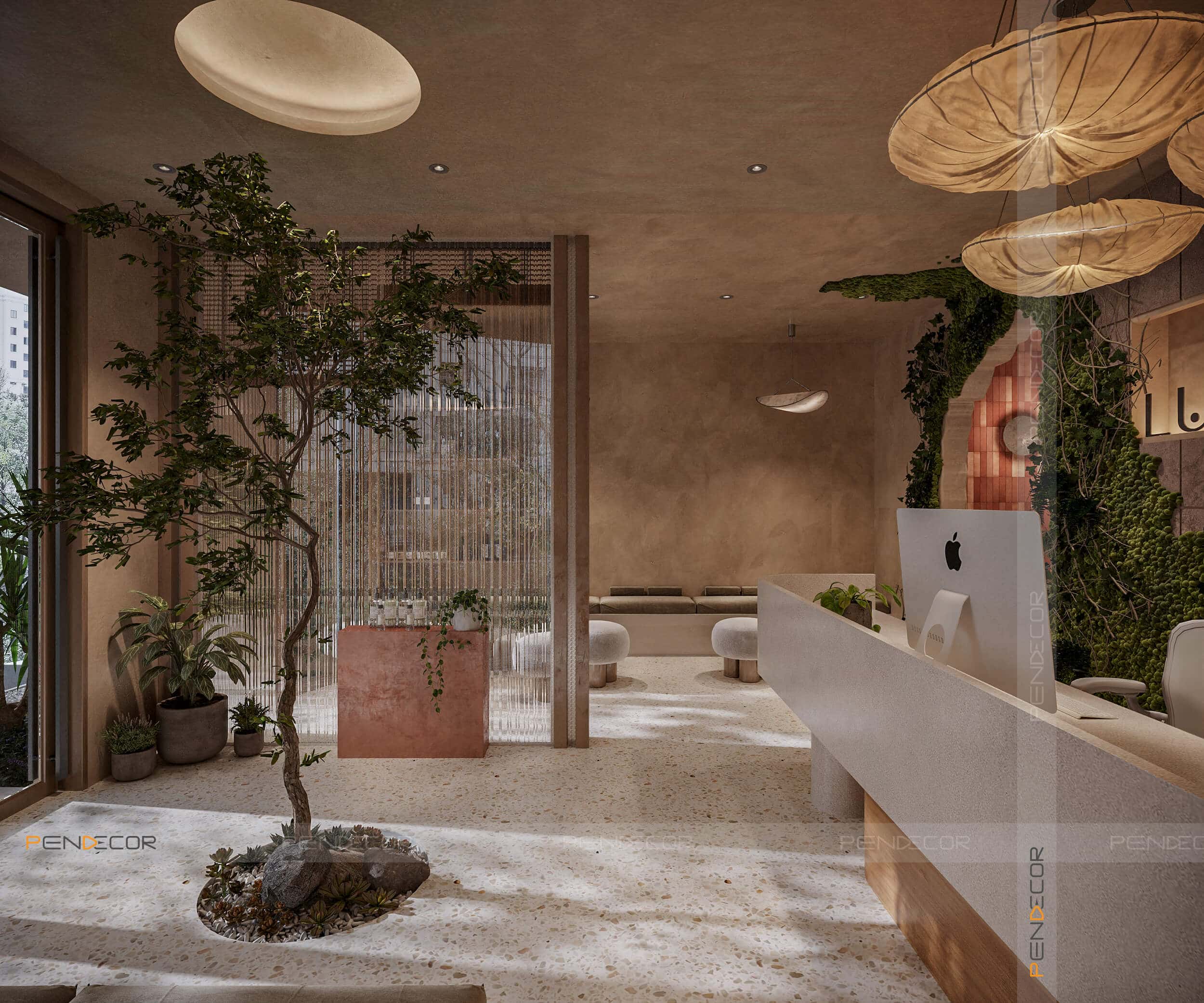 thiết kế vách ngăn spa Pendecor