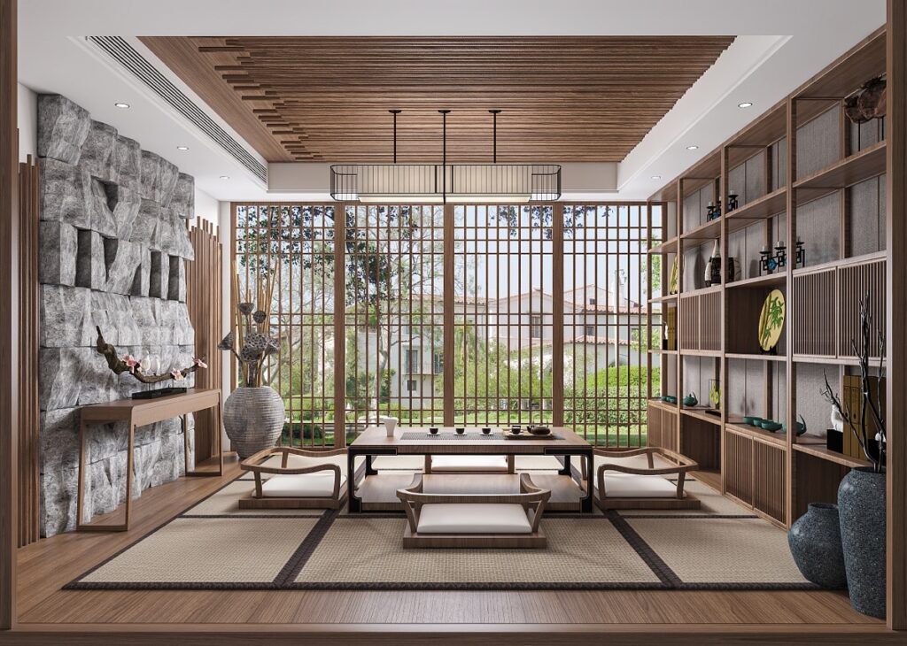 thiết kế quán trà đạo đẹp