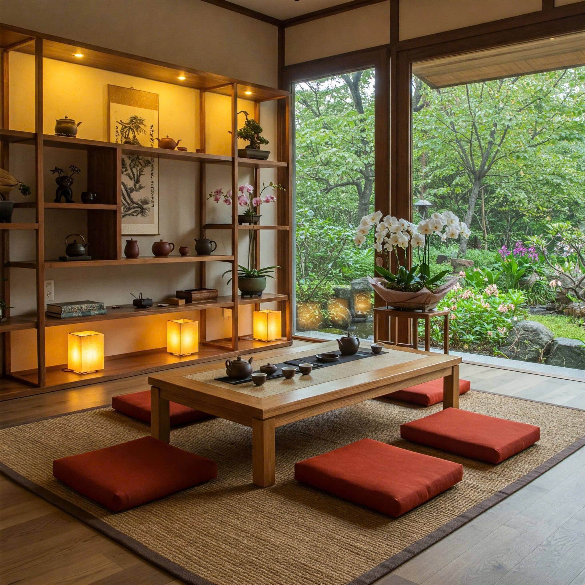 trang trí phòng trà đạo Pendecor