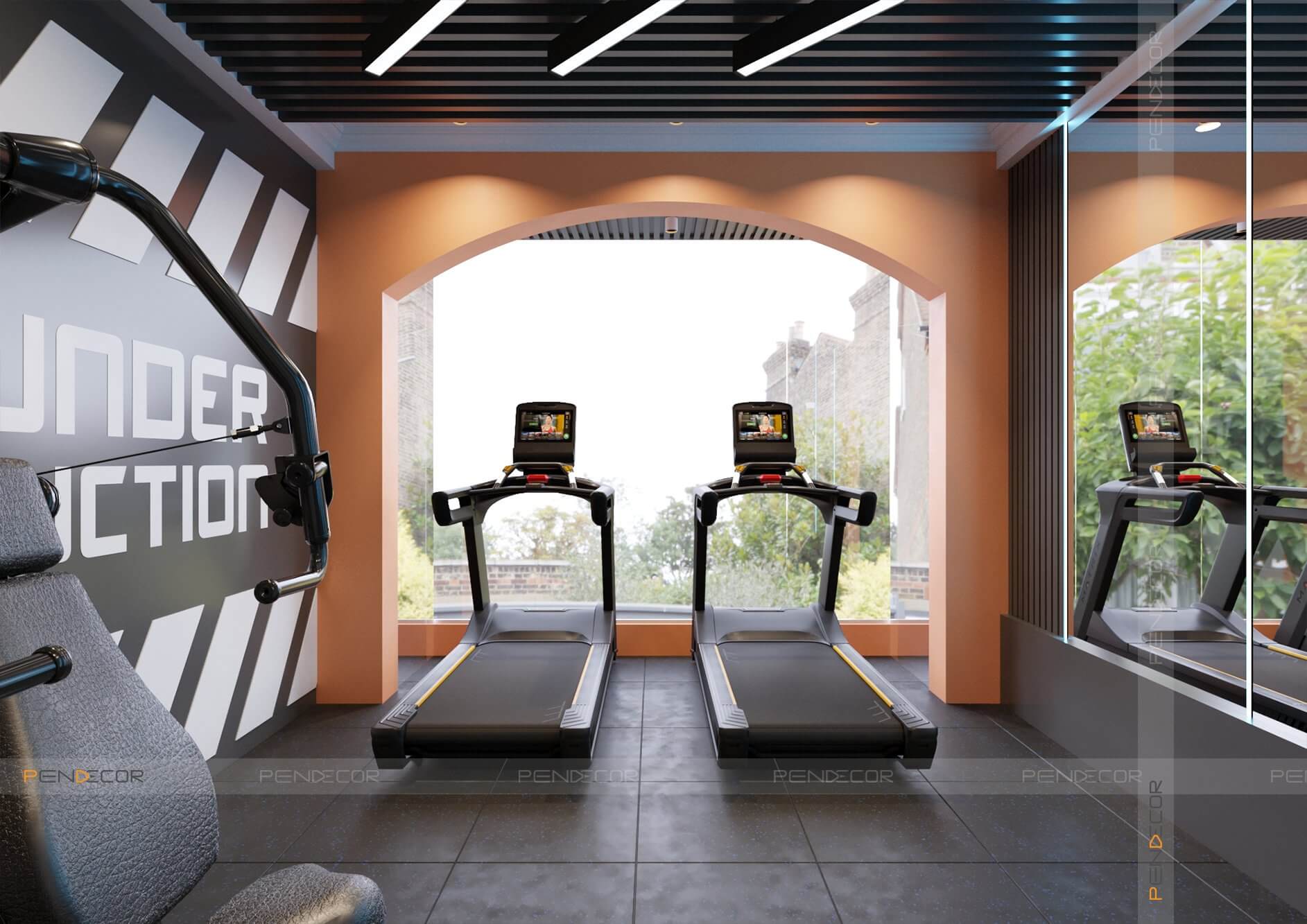 thiết kế nội thất phòng gym Pendecor