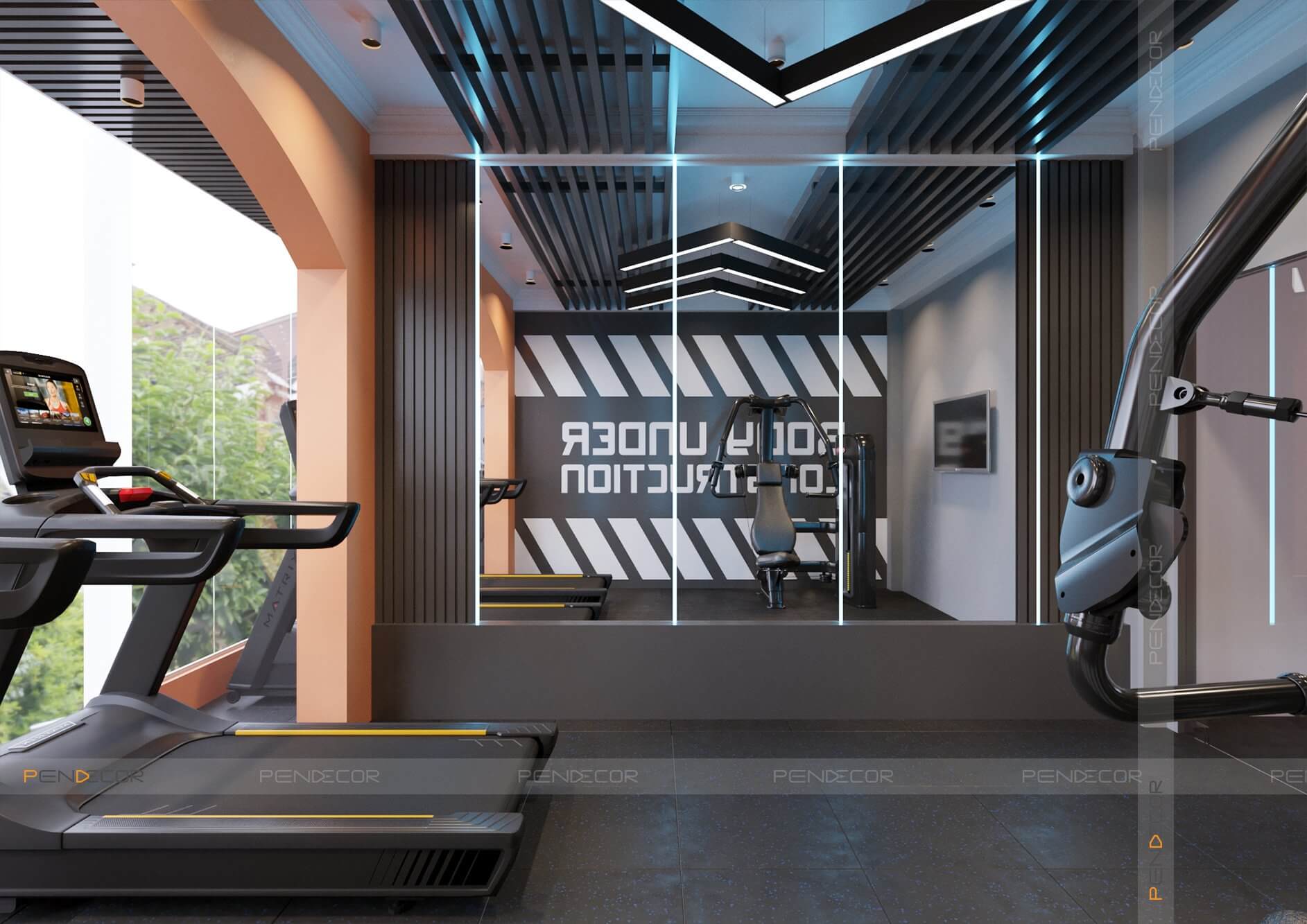 thiết kế phòng tập gym gia đình Pendecor