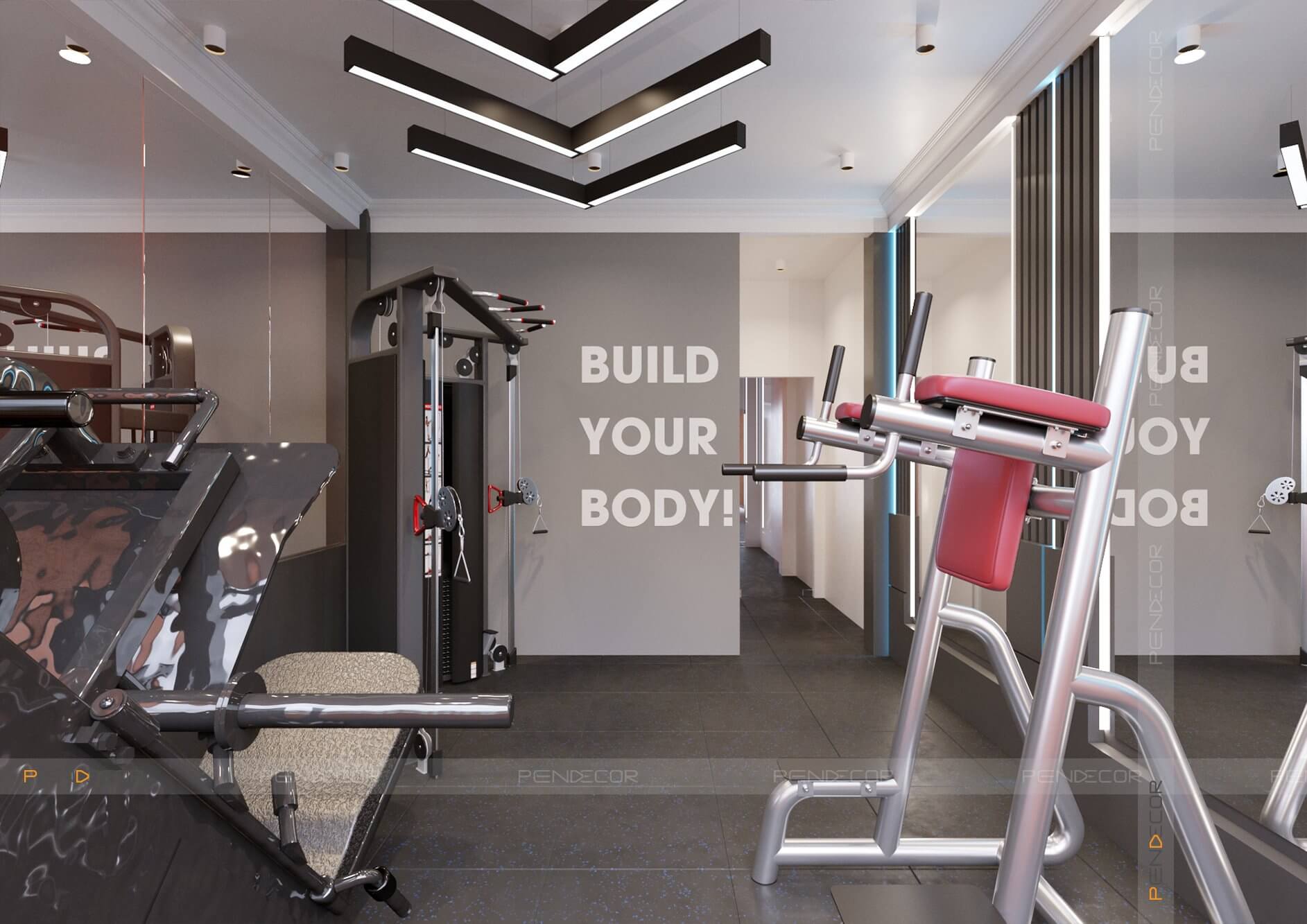 thiết kế phòng tập gym tại nhà Pendecor