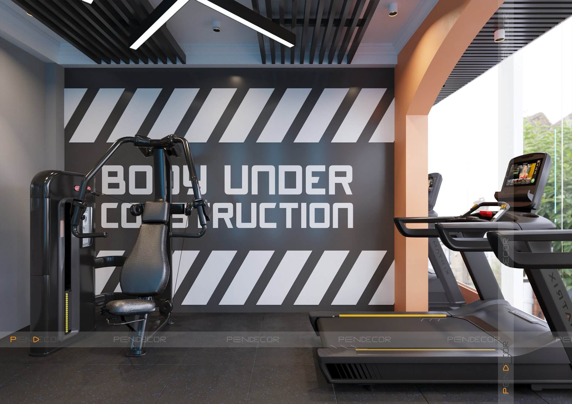 thiet ke phong tap gym Pendecor