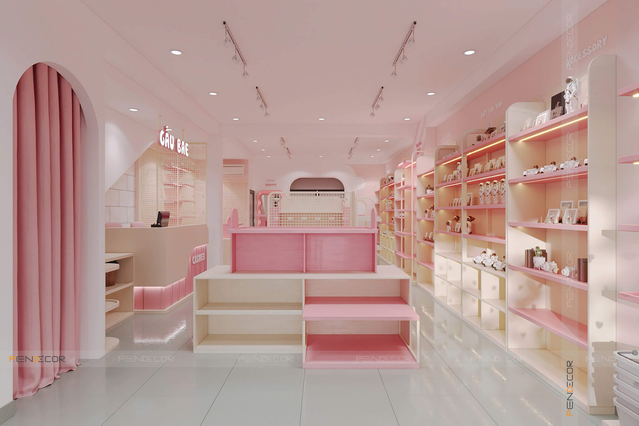 cách trưng bày shop túi xách Pendecor