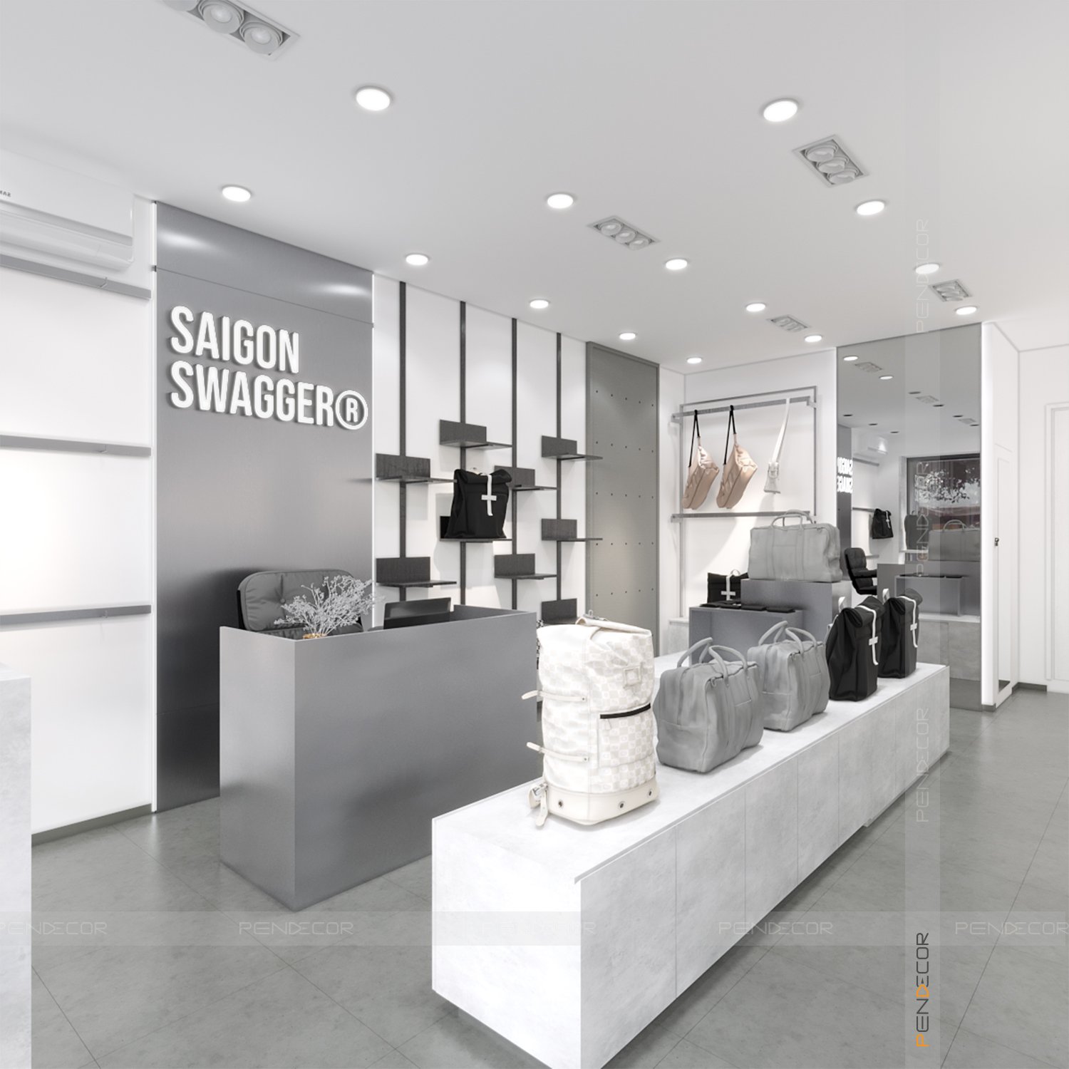 thiết kế shop bán túi xách Pendecor