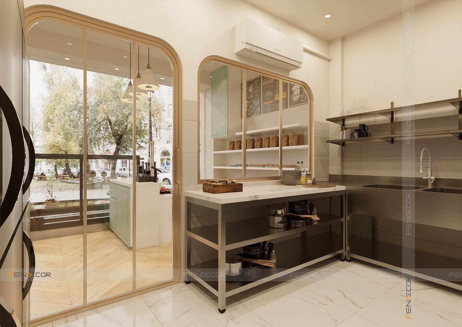 thiết kế cửa hàng bánh mì Pendecor
