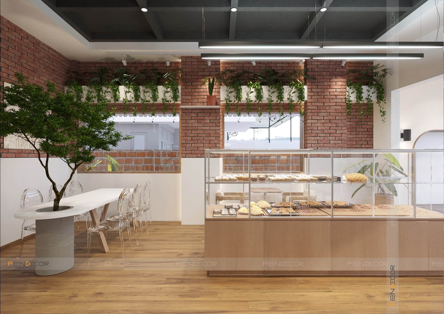 thiết kế tiệm bánh mì nhỏ Pendecor