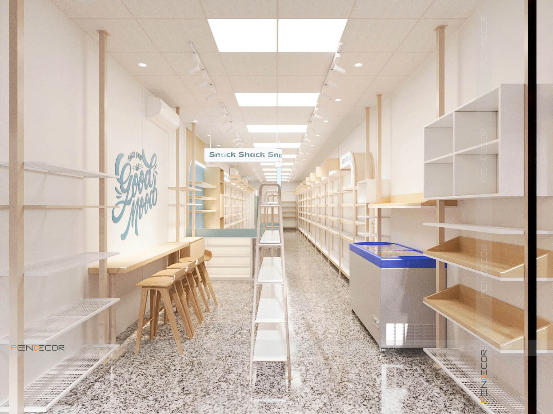 thiết kế siêu thị mini Pendecor