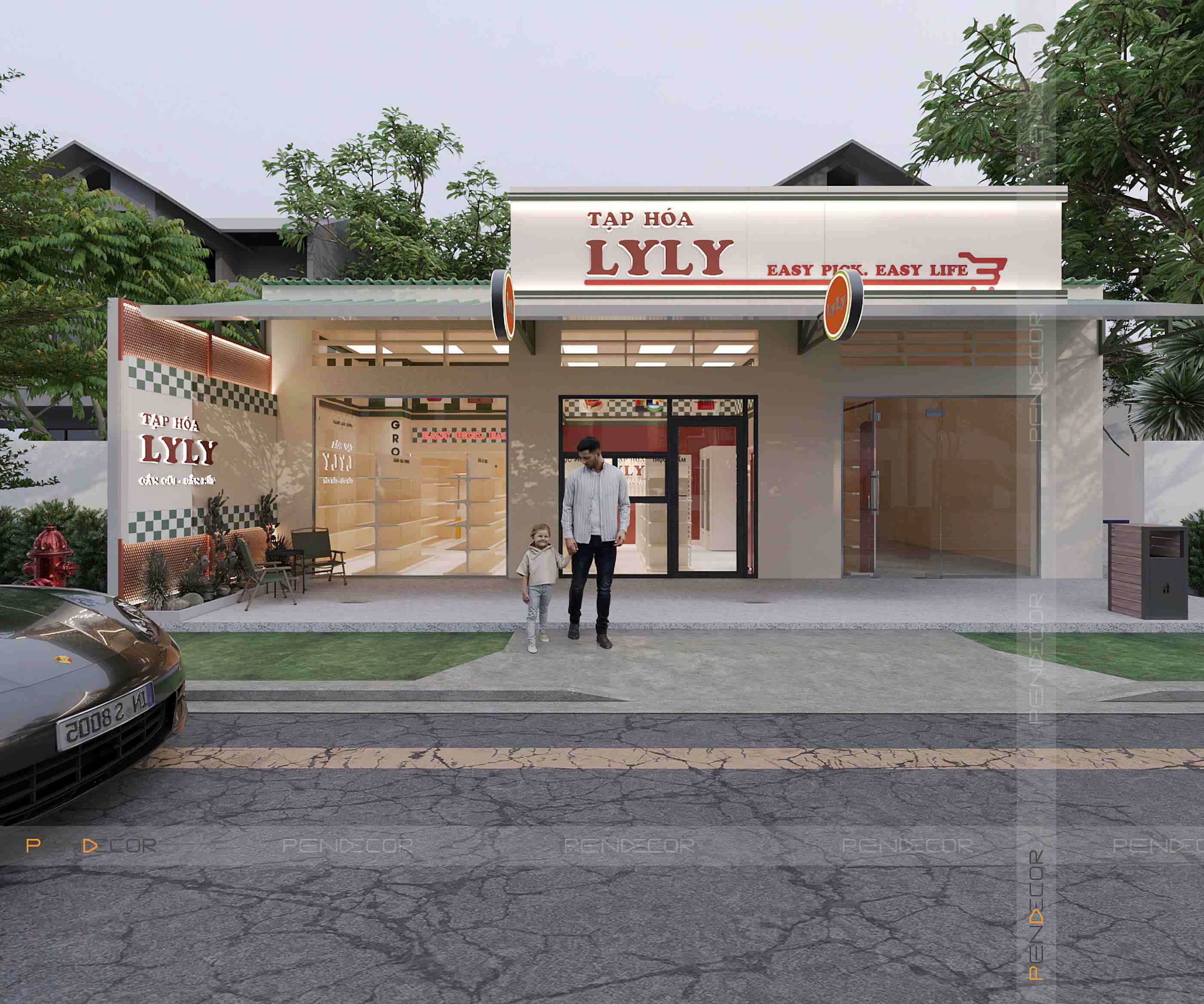 cách thiết kế siêu thị mini Pendecor