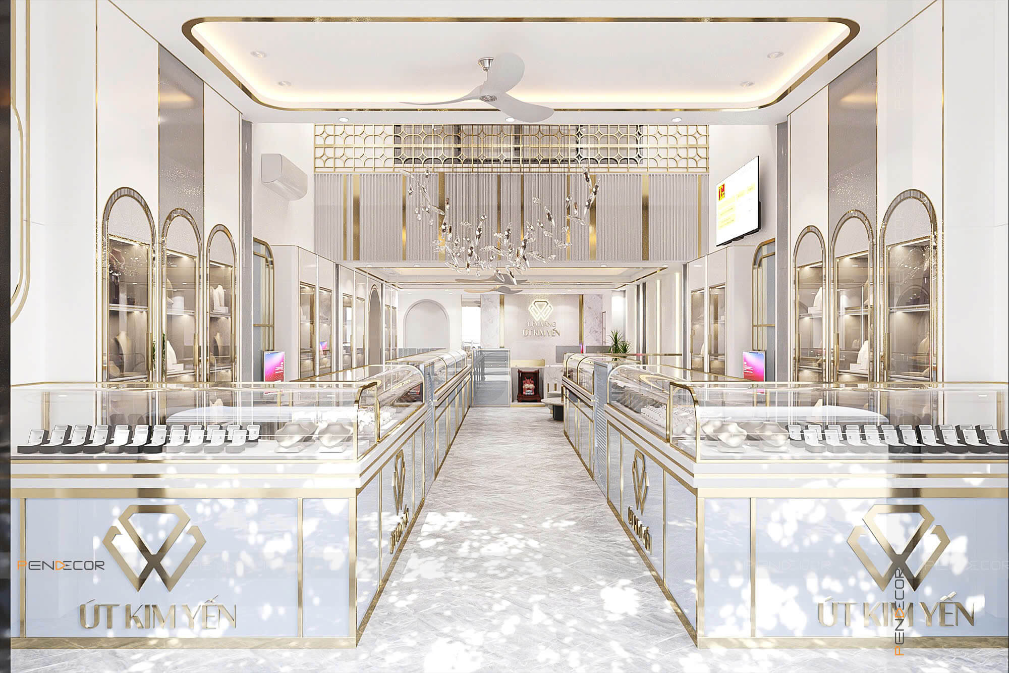 thiết kế nội thất tiệm vàng Pendecor
