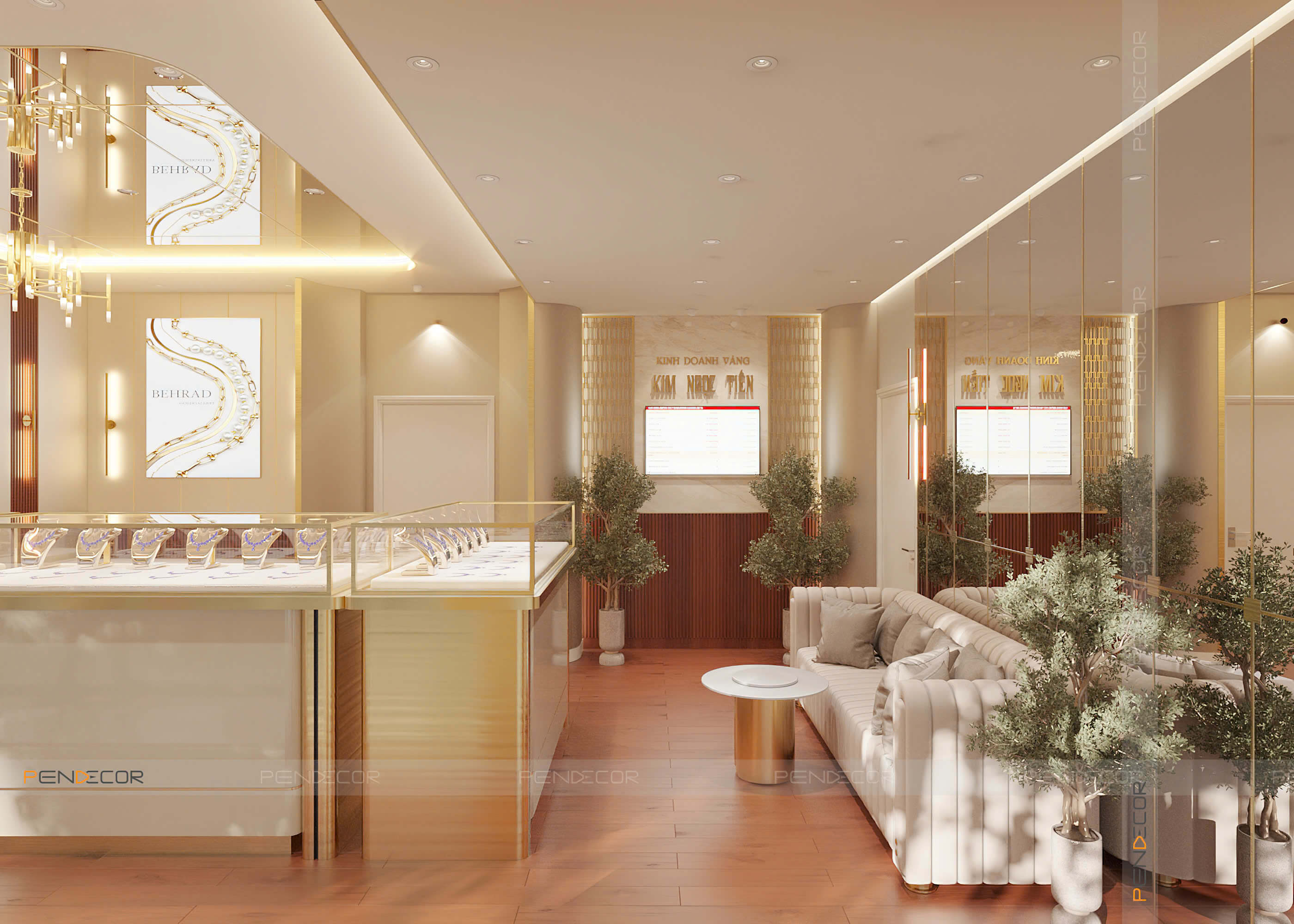 thiết kế tiệm vàng đẹp Pendecor