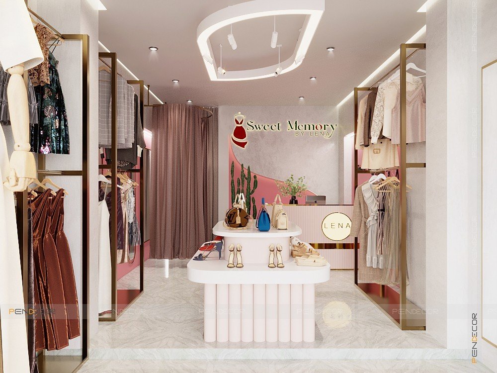 trang trí shop thời trang nữ Pendecor