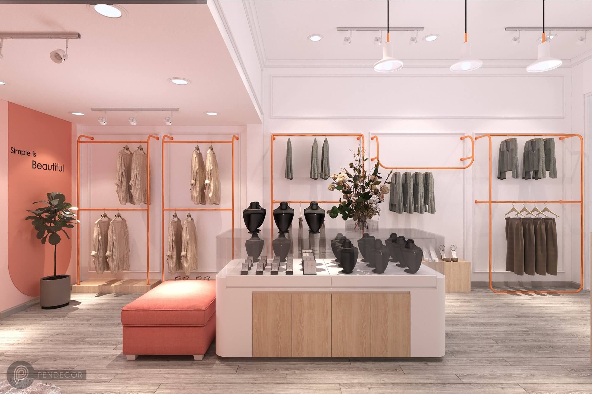thiết kế thi công shop Pendecor