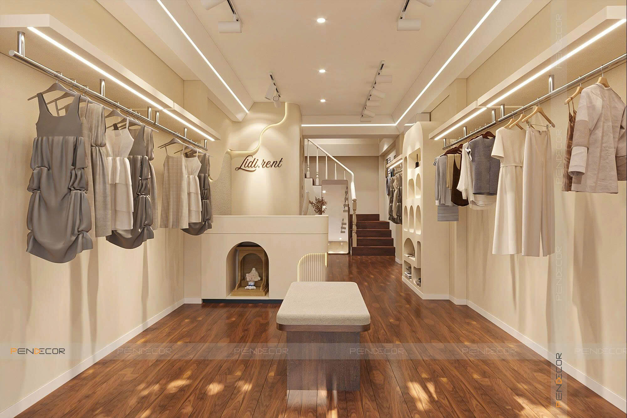 cách trang trí shop thời trang nữ Pendecor