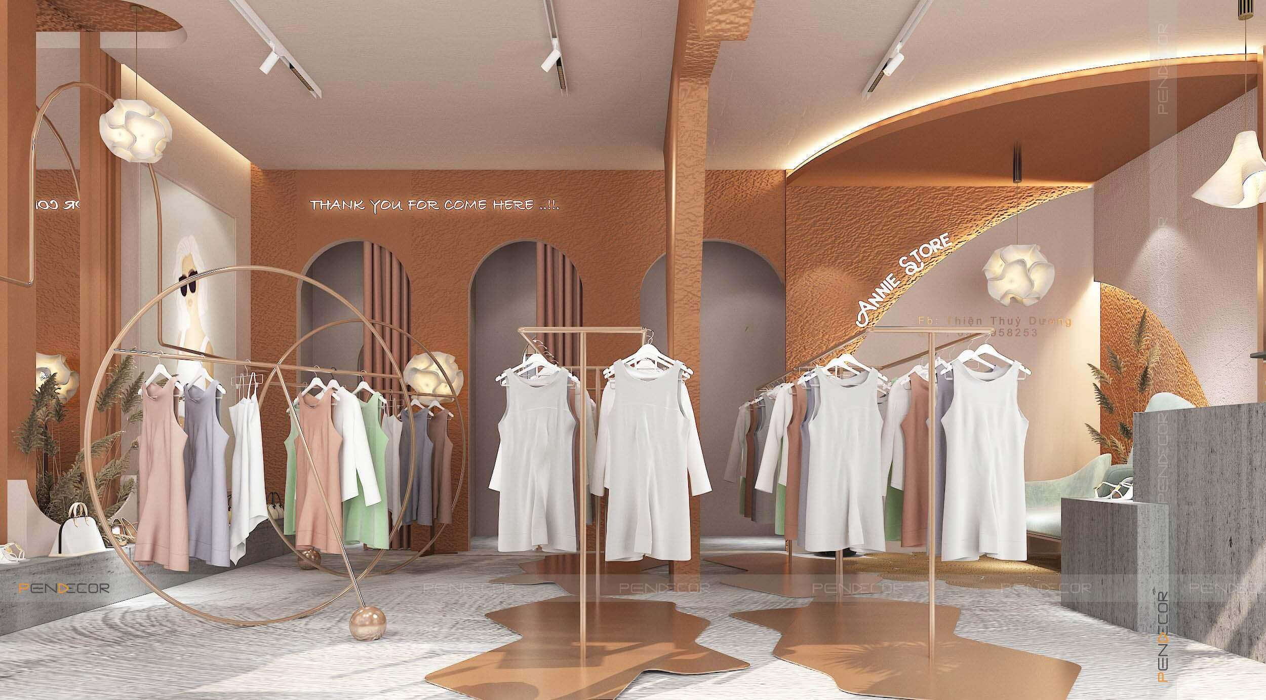 mẫu thiết kế shop thời trang nữ Pendecor